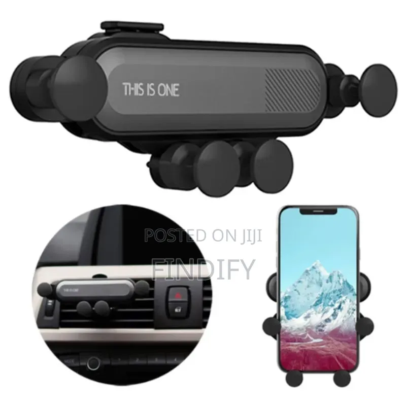 Gravity Car Phone Holder Air Vent Mount Mobile Phone Stand Black