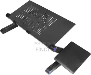 Adjustable Foldable Aluminum Laptop Table Desk Stand Cooling Fan Mouse