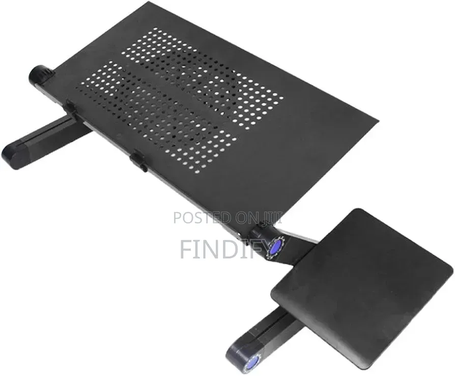 Adjustable Foldable Aluminum Laptop Table Desk Stand Cooling Fan Mouse