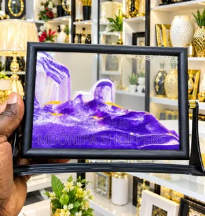 Elegant Purple Flowing Sand Art Frame Decorative Home & Office Display