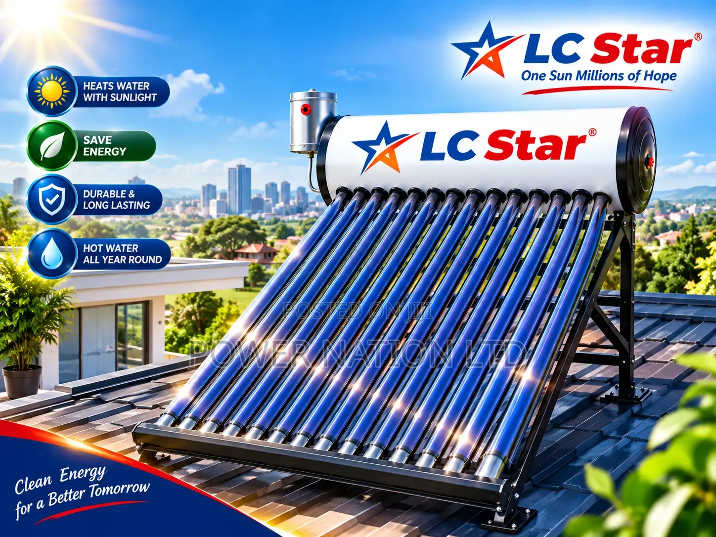 80 Liters LC Star Clean Energy Solar Water Heater