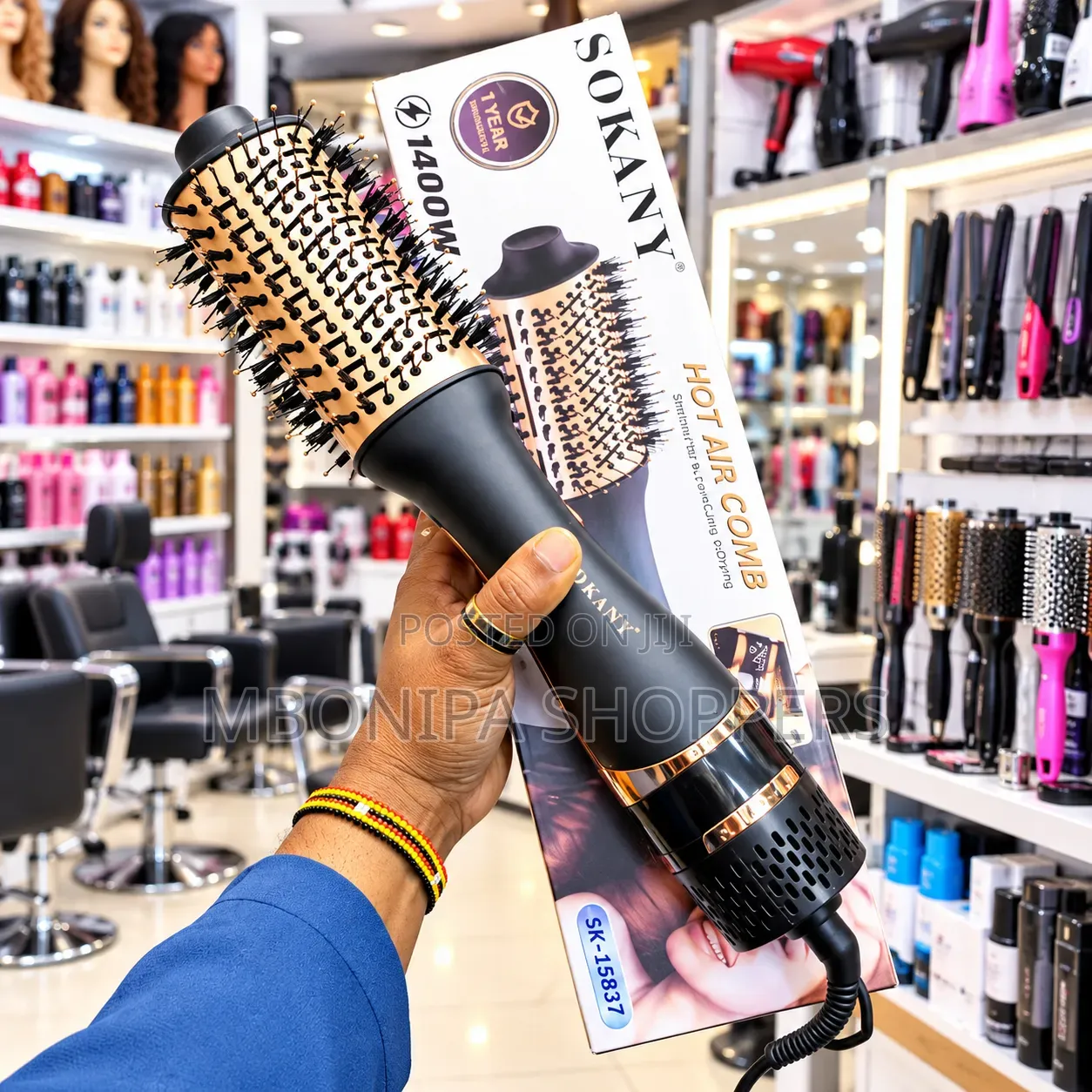 SOKANY 1400W Hot Air Brush Comb – Hair Dryer & Styling Brush