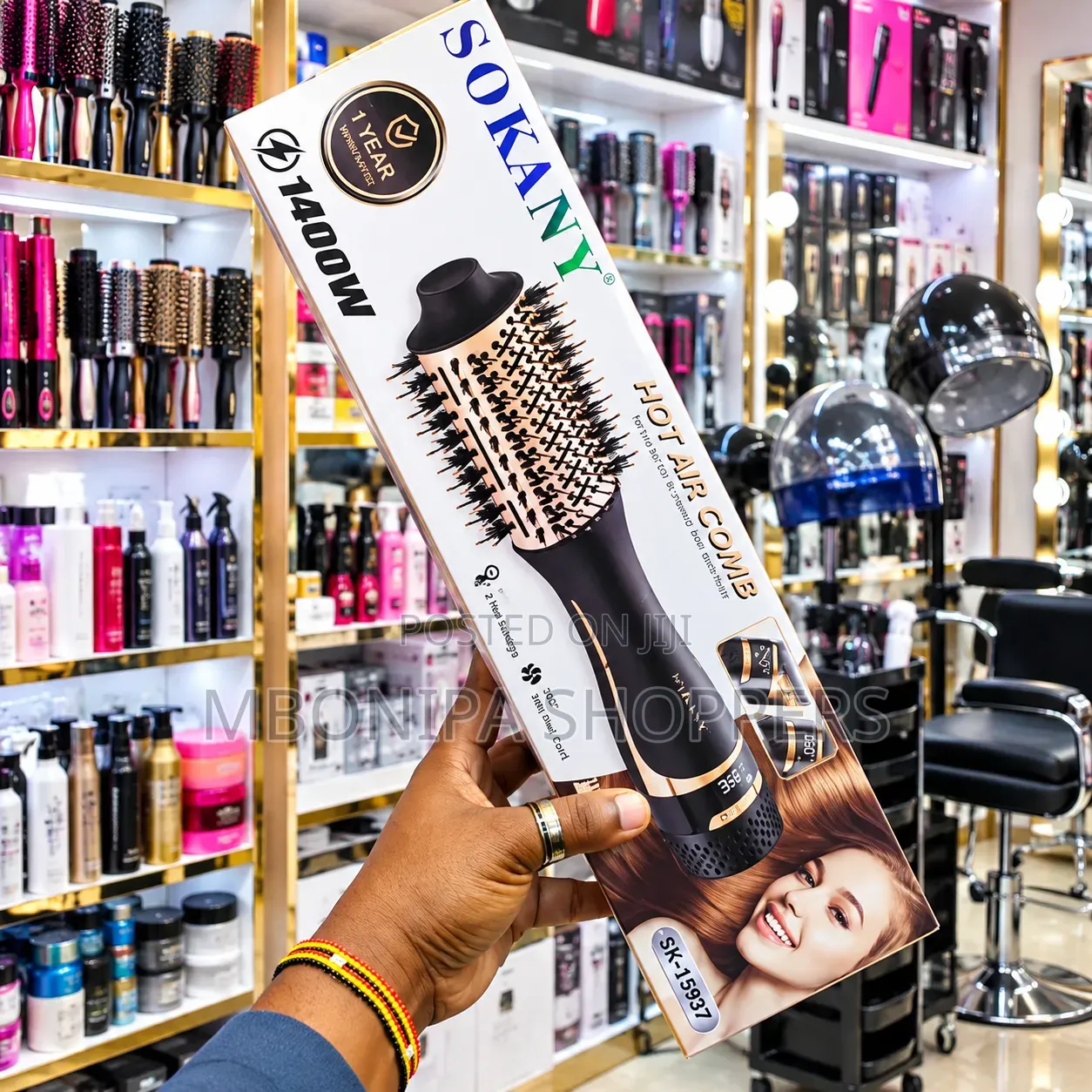 SOKANY 1400W Hot Air Brush Comb – Hair Dryer & Styling Brush