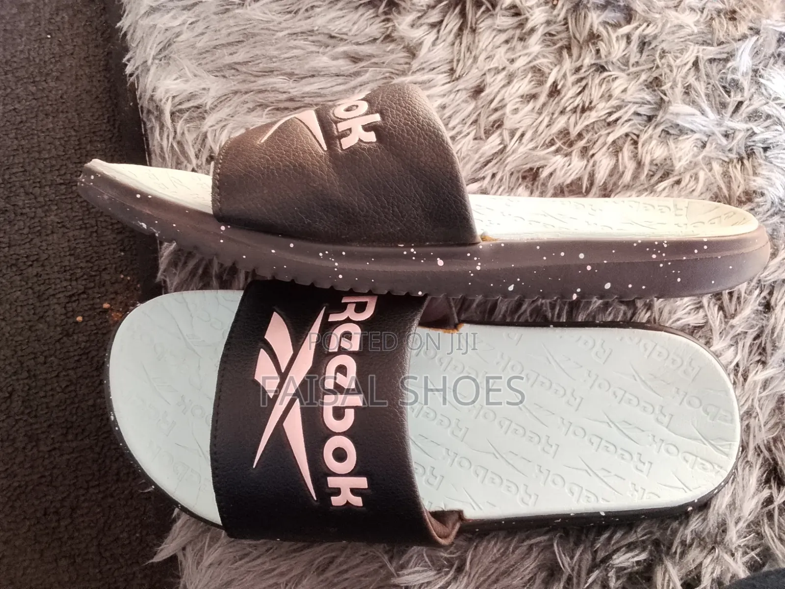 Men's Reebok Black Sliders