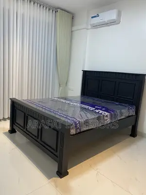 5by6 Black Solid Wood Bed in Musambya