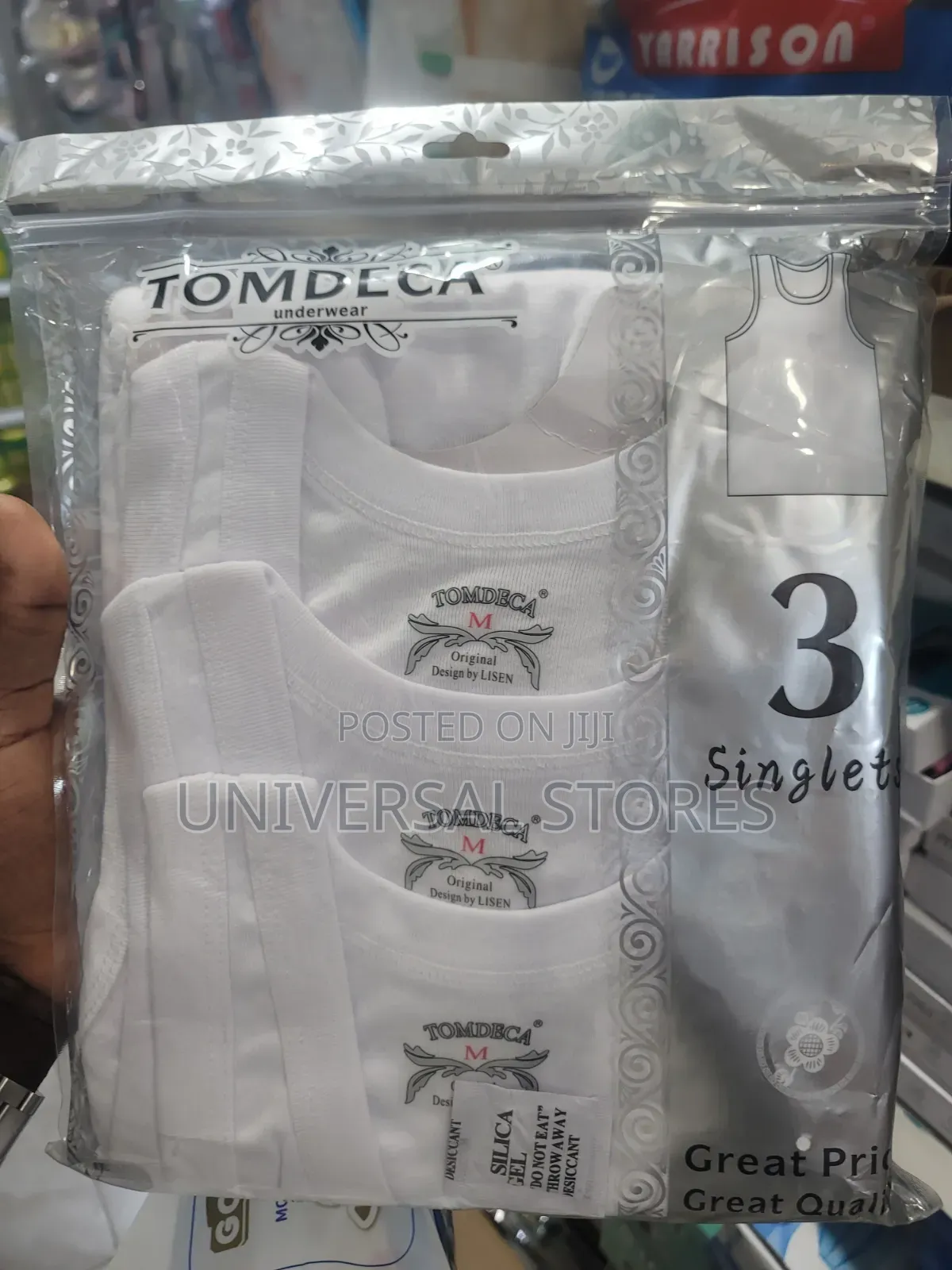 3-Pack of TOMDECA Men's Cotton Singlets/Vests