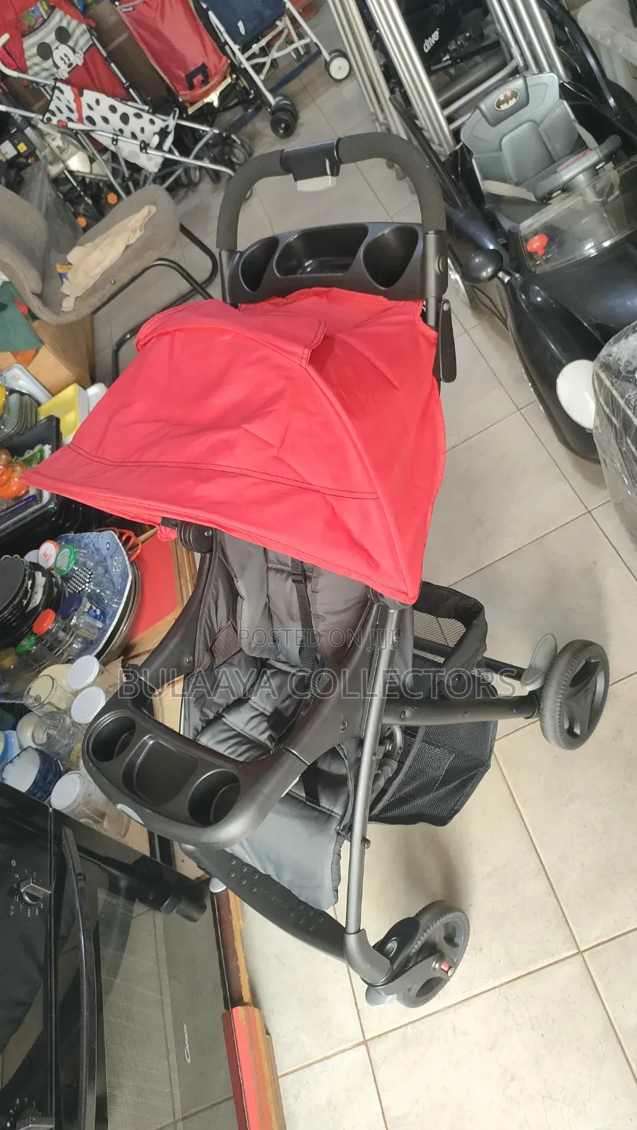 UK Used Red and Dark Gray Graco Verb Click Connect Folding Stroller.