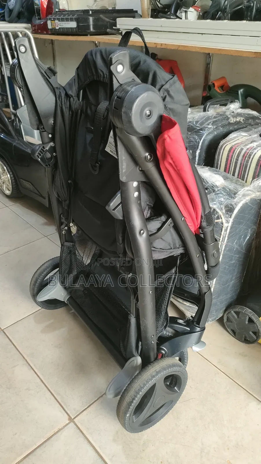 UK Used Red and Dark Gray Graco Verb Click Connect Folding Stroller.