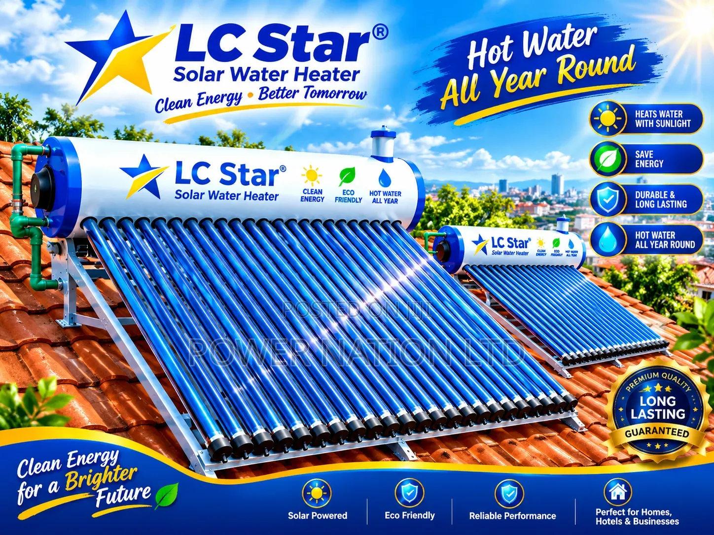 300 Liters LC Star Clean Energy Solar Water Heater