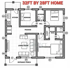 40ft by 50ft 3Bedroom House Design and Cost