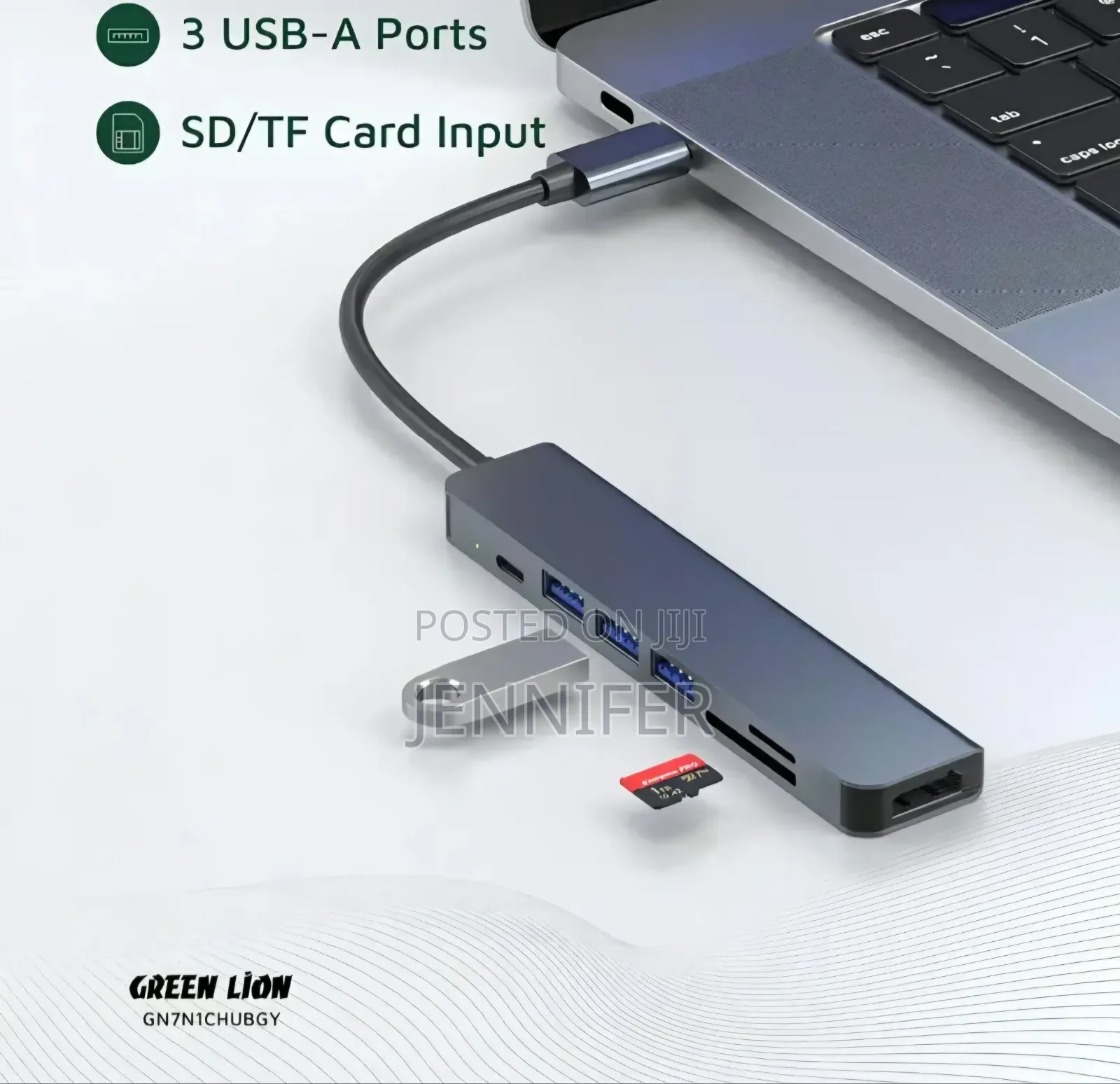 Green Lion 7-in-1 USB-C Hub - Gray