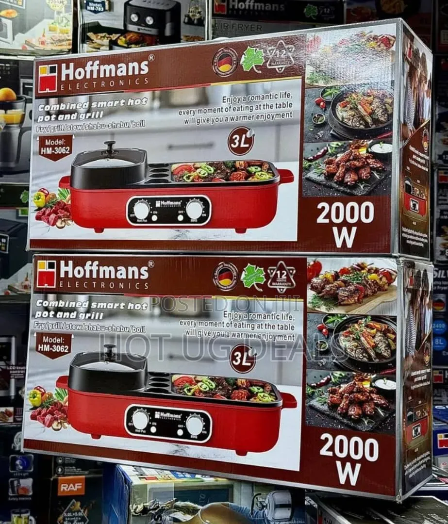 Hoffmans 3L Smart Hot Pot and Grill Machine – 2000W (Model HM-3062)