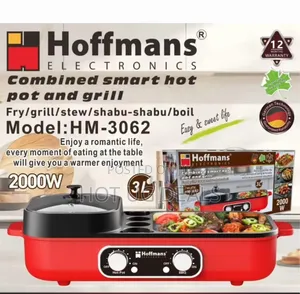 Hoffmans 3L Smart Hot Pot and Grill Machine – 2000W (Model HM-3062)