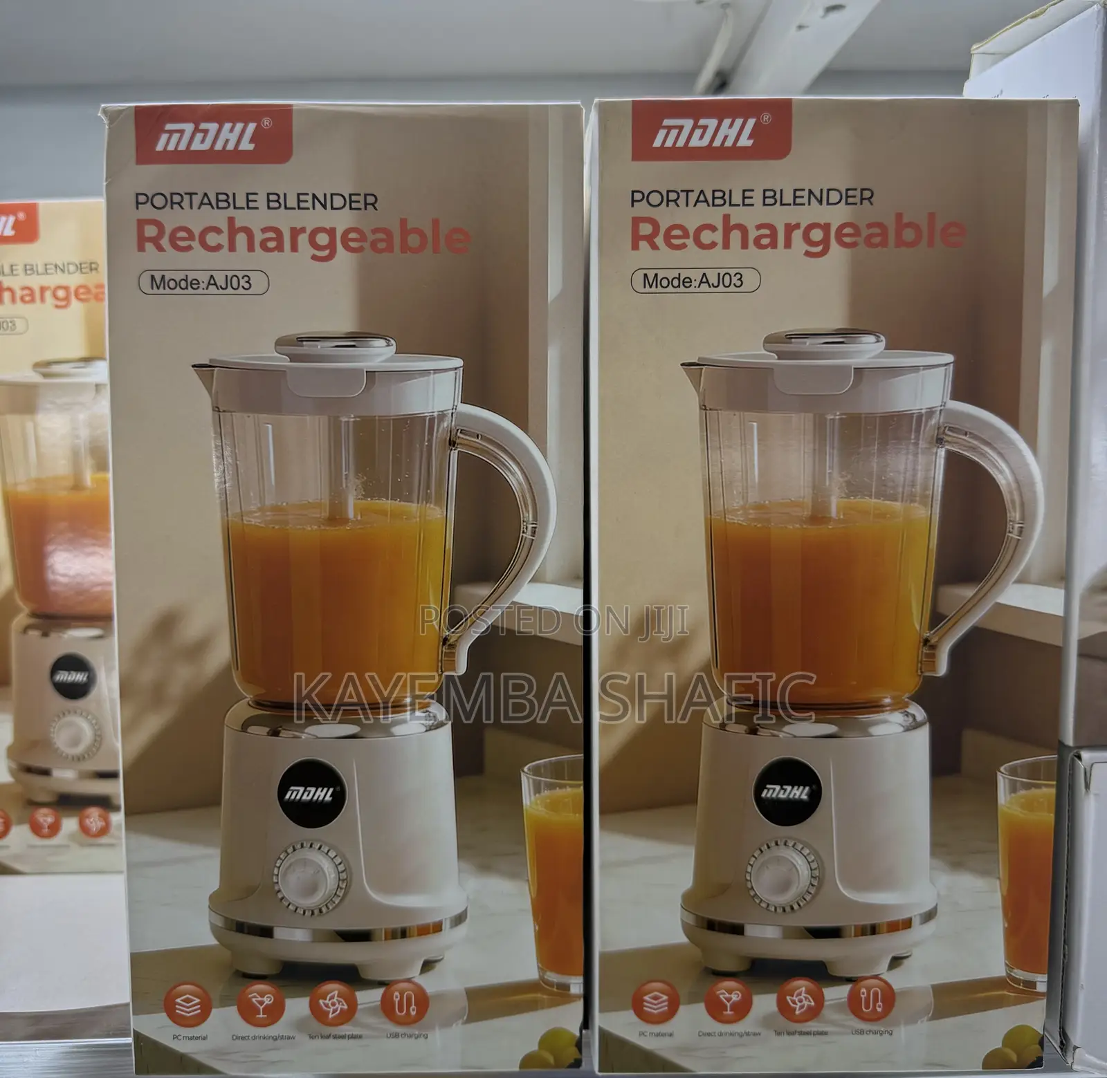 MDHL Portable Rechargeable Blender AJ03 - Cordless Juicer 600ml