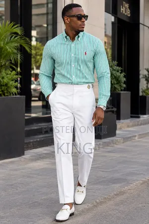 Polo Shirt and Beltless Gentlemen Outfit
