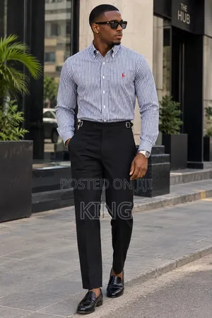 Polo Shirt and Beltless Gentlemen Outfit