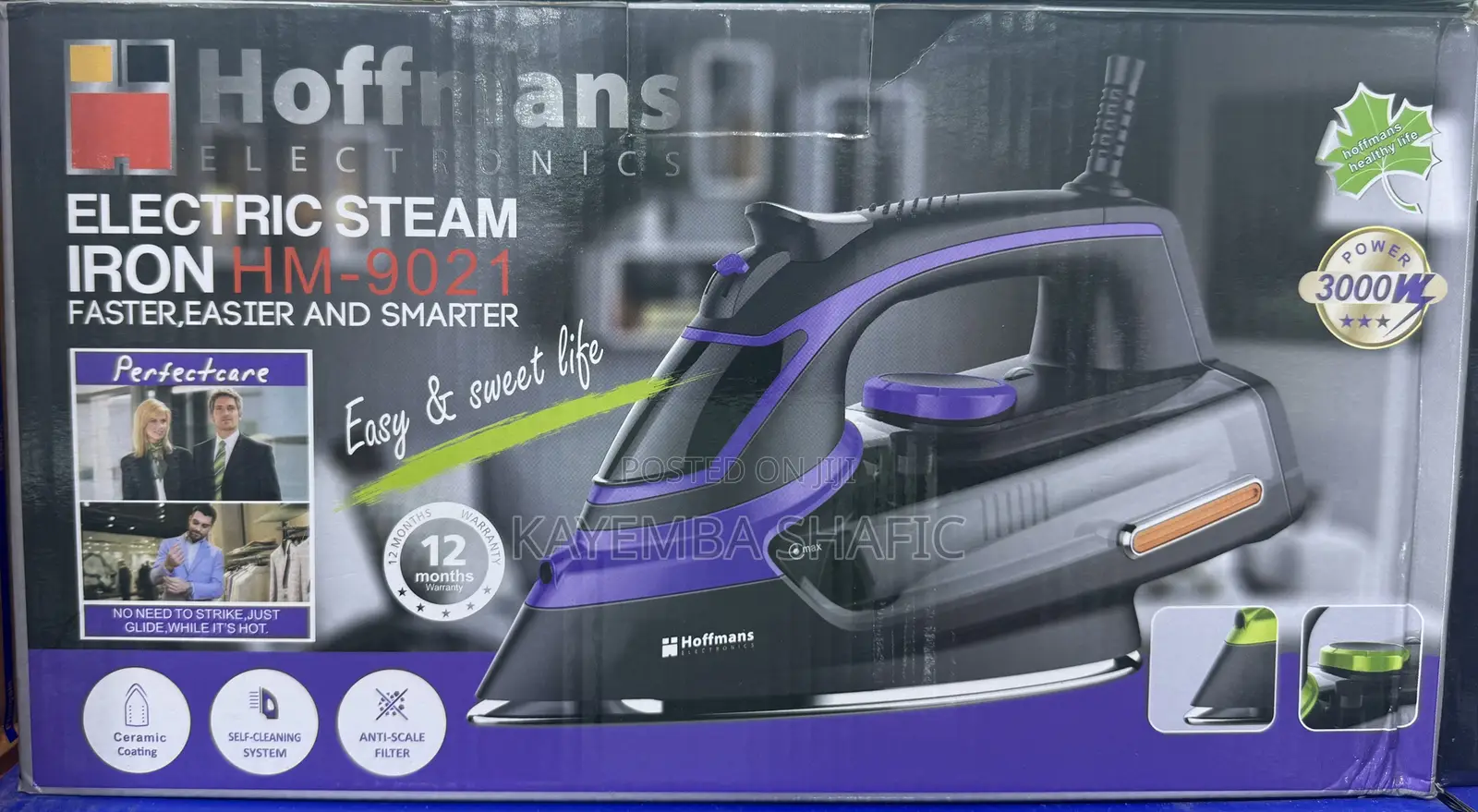 Hoffmans HM-9021 Electric Steam Iron 3000W - Brand New