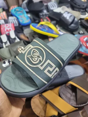 Green Slide Sandals
