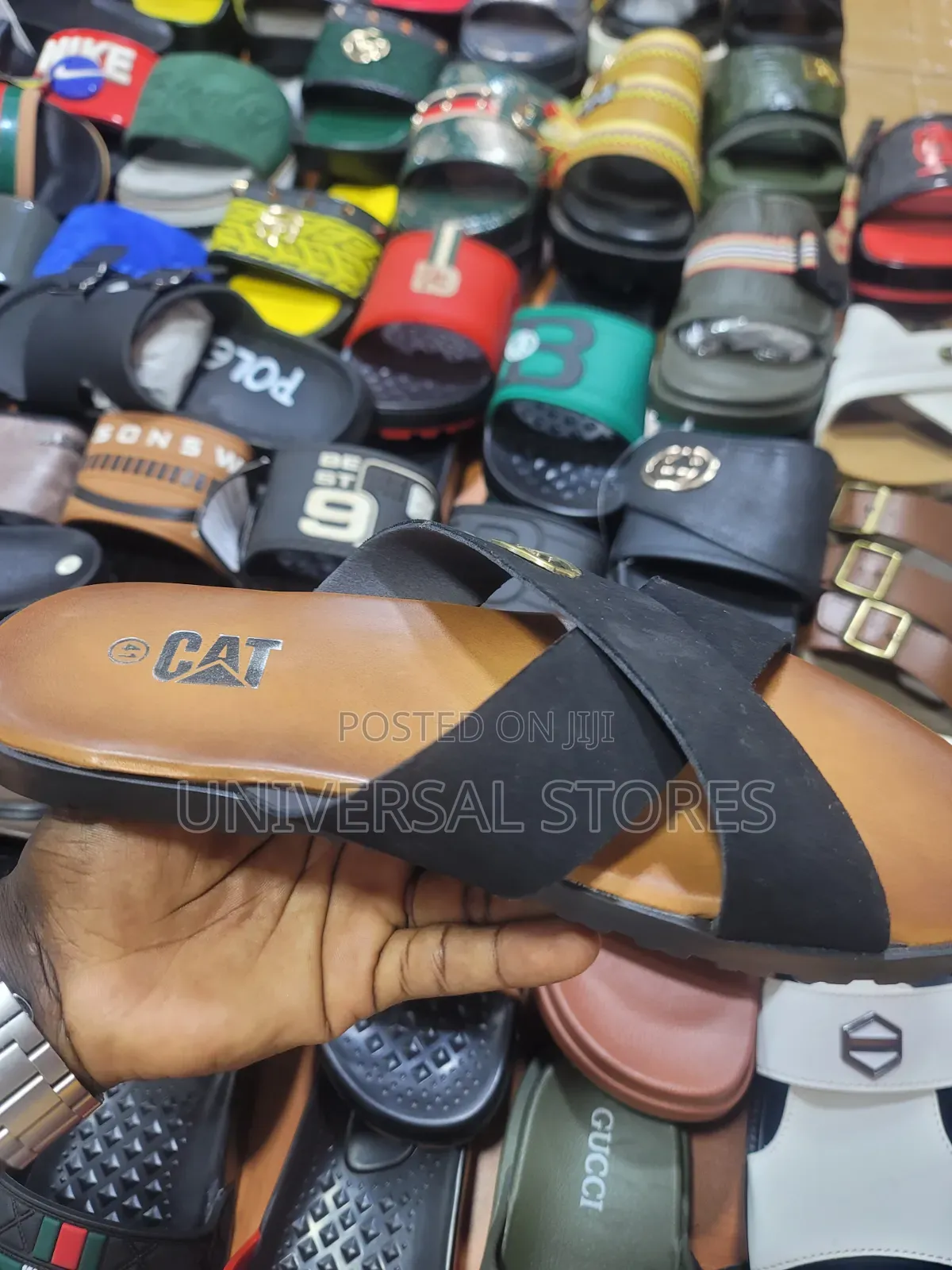 Original CAT Cross-Strap Leather Sandals