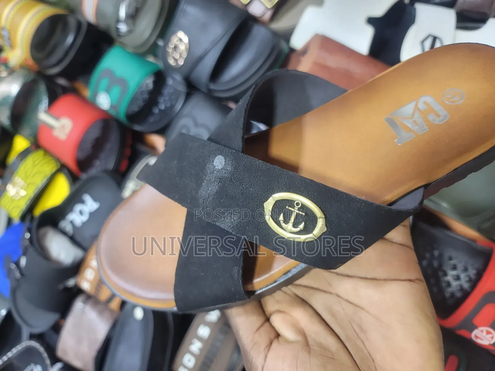 Original CAT Cross-Strap Leather Sandals