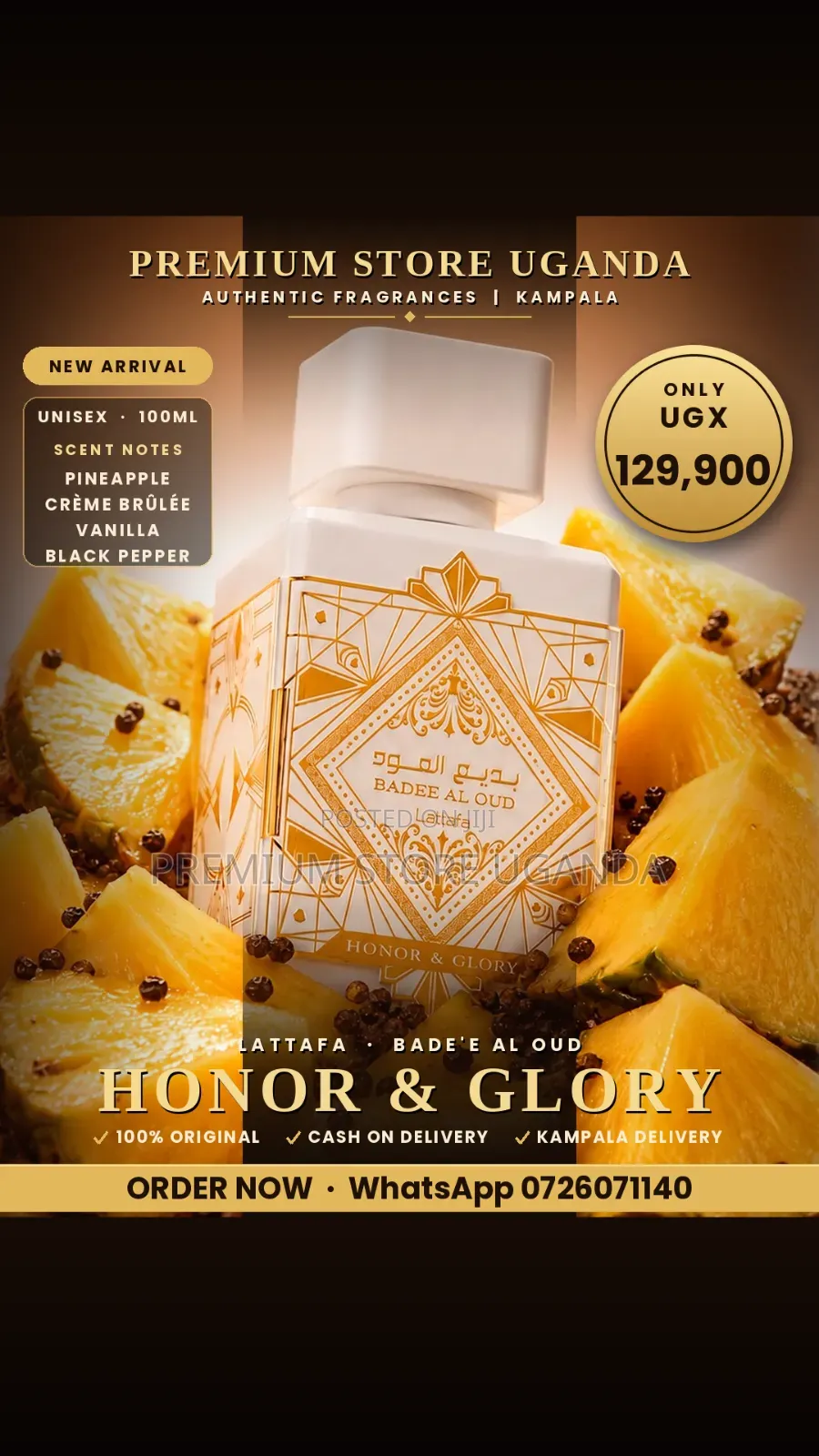Original Lattafa Bade'e Al Oud Honor & Glory Perfume 100ml