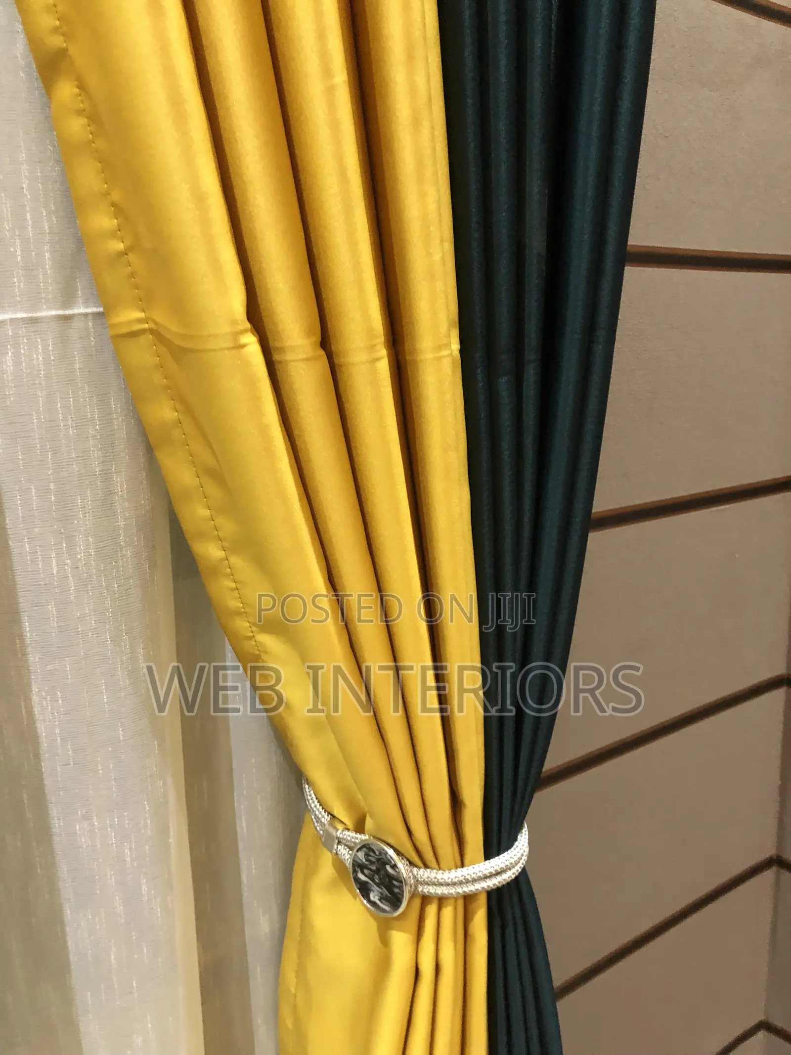 Green and Yellow Curtains Per Meter