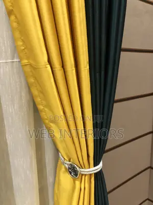 Green and Yellow Curtains Per Meter