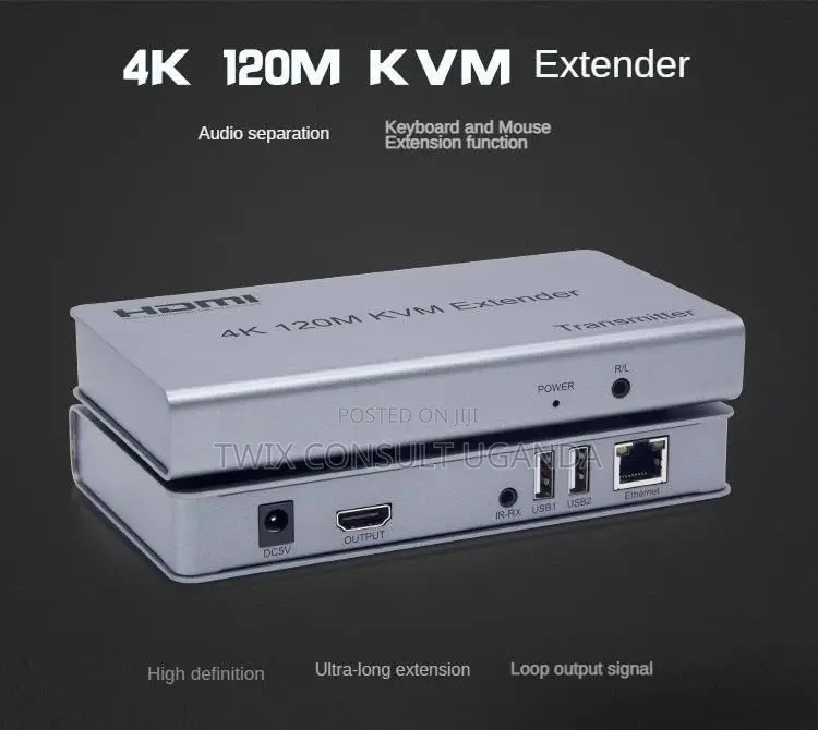 4K HDMI KVM Extender 120M Over Cat5e/Cat6 –