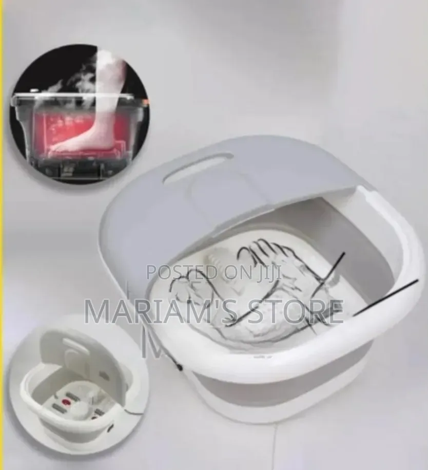 Foldable Electric Foot Spa Massager and Basin With Heating and Bubble