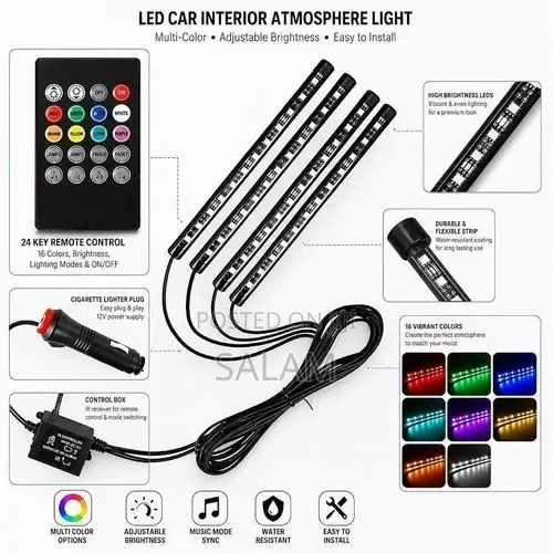 Car Ambient Light With LED Atmosphere Lamp Control Automotive Interior