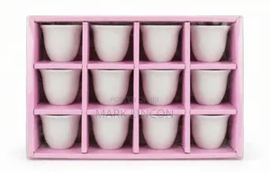 12 PCS Plain White Porcelain Arabic Coffee Cups Set