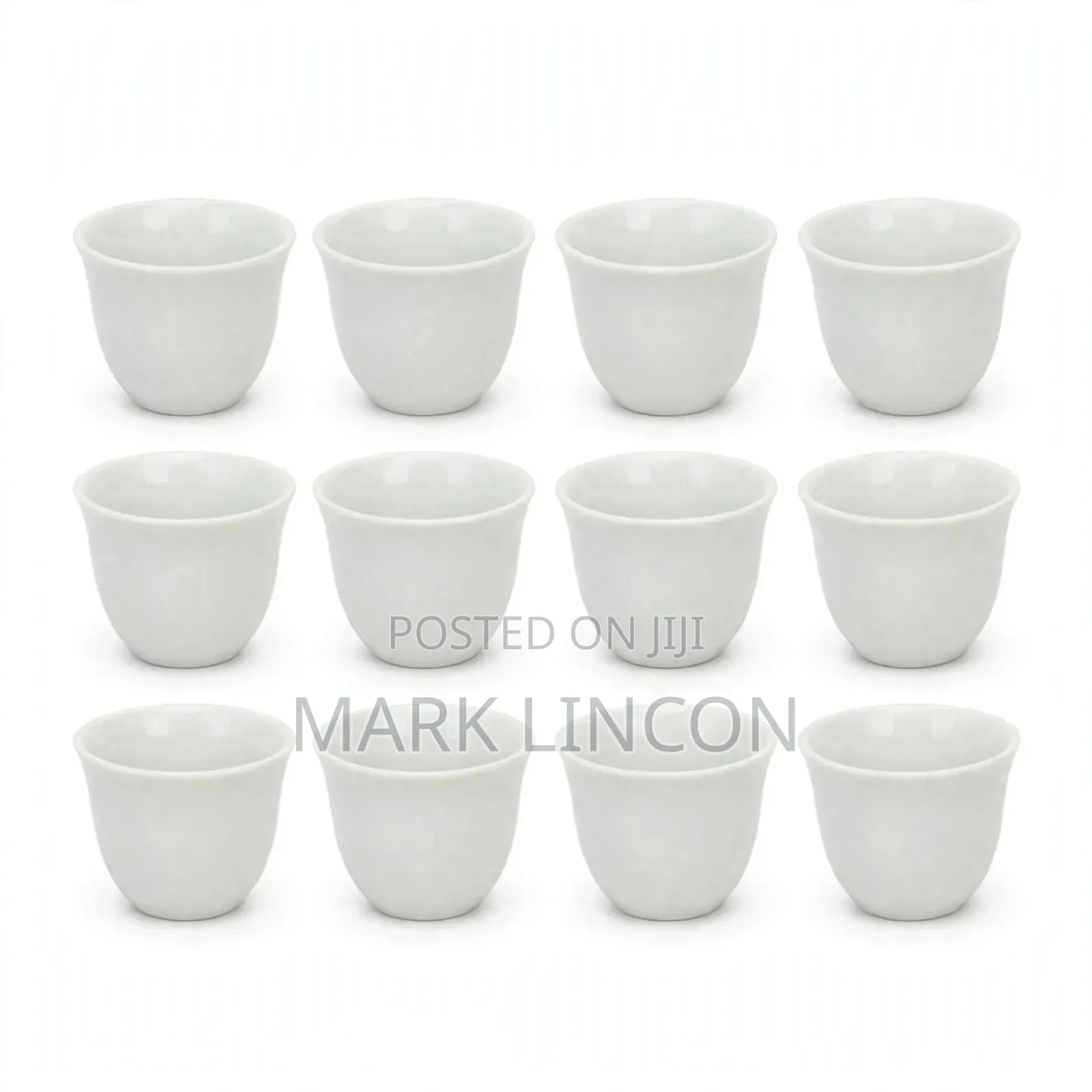 12 PCS Plain White Porcelain Arabic Coffee Cups Set
