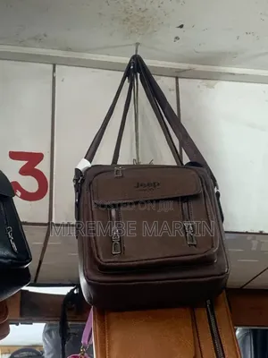 Black Leather-Look Men's Crossbody