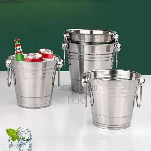 Stainless Steel Ice Bucket - Silver (1PC).