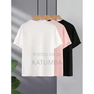 3 In1 Pack of Men's T-Shirt White, Pink, Black