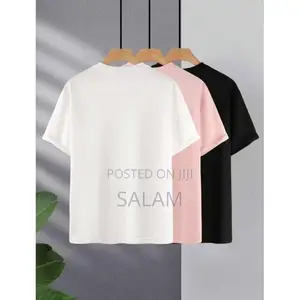3 In1 Pack of Men's T-Shirt White, Pink, Black