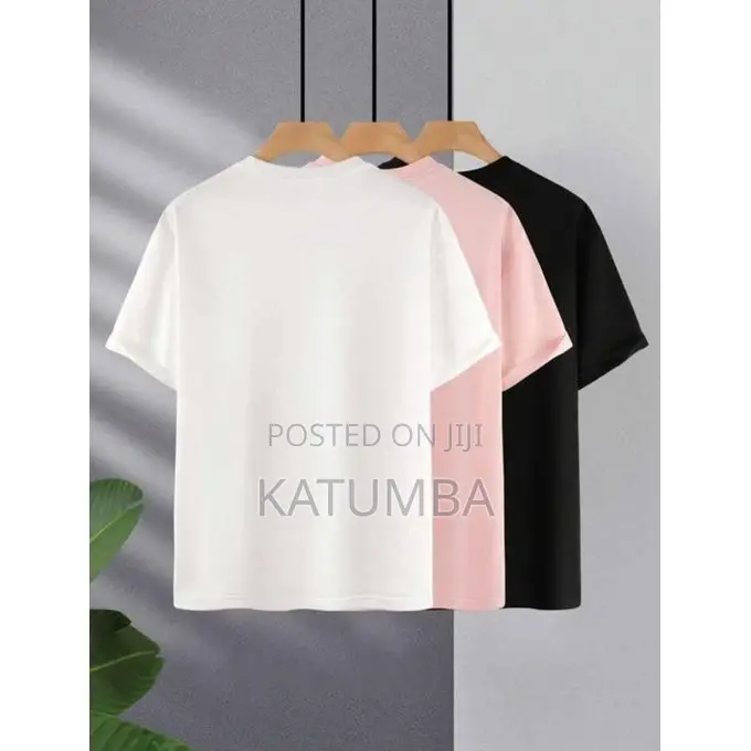 3 In1 Pack of Men's T-Shirt White, Pink, Black