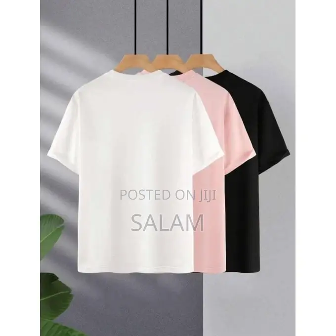3 In1 Pack of Men's T-Shirt White, Pink, Black