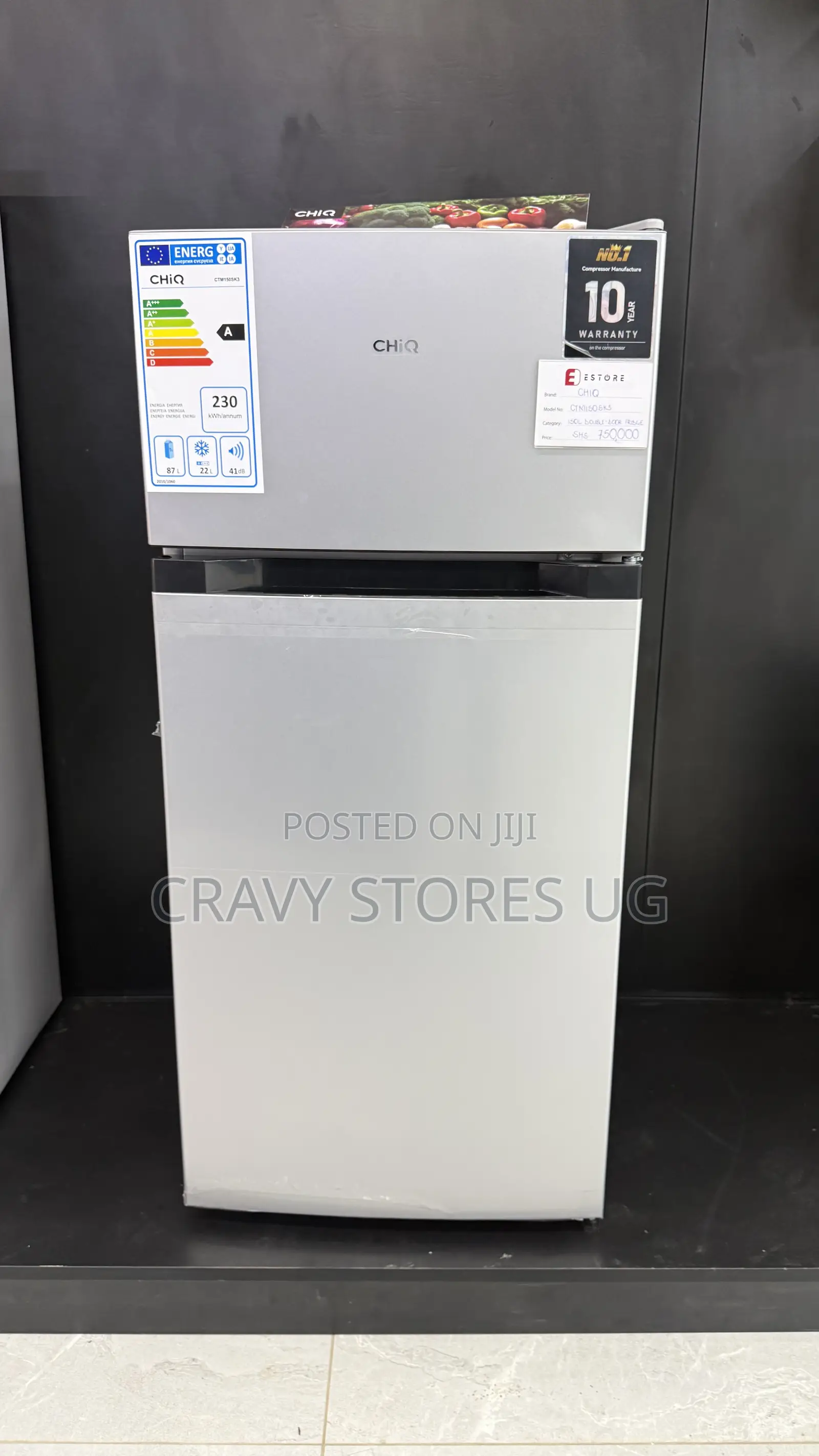 Chiq 150L Double Door Fridge
