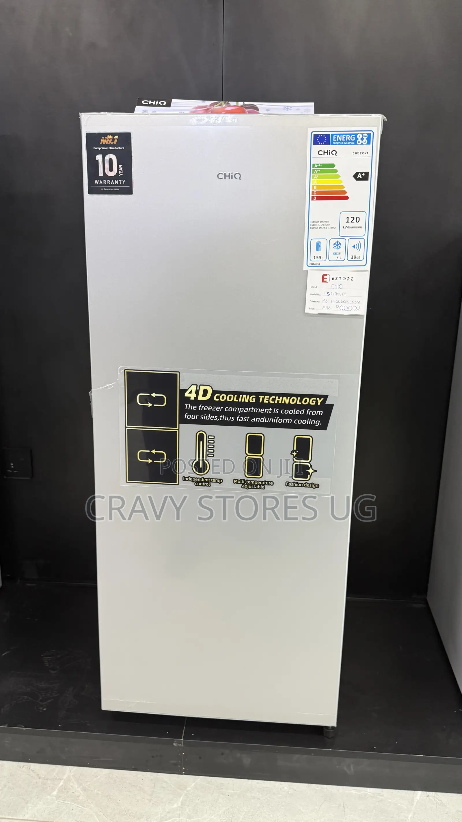 Chiq 195L Single Door Fridge