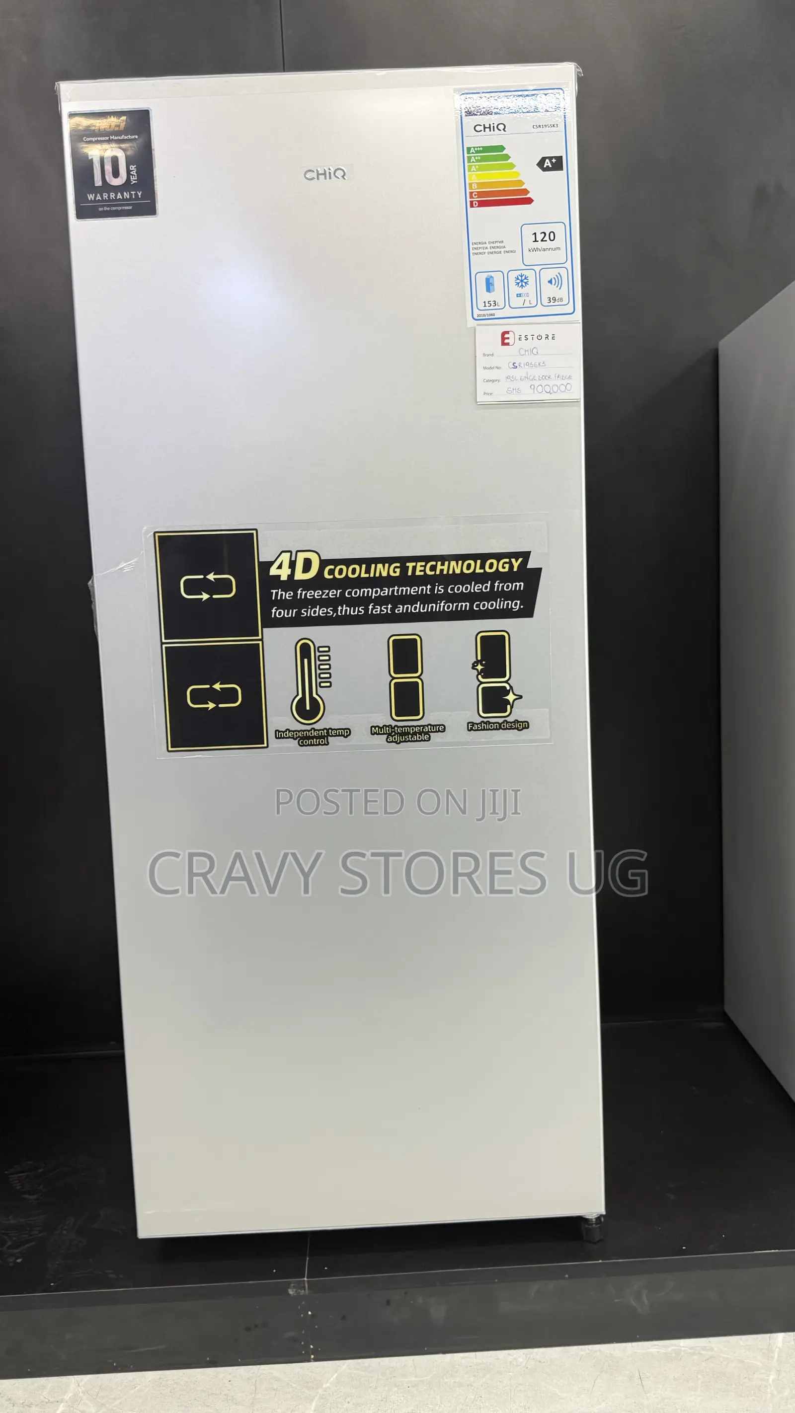 Chiq 195L Single Door Fridge