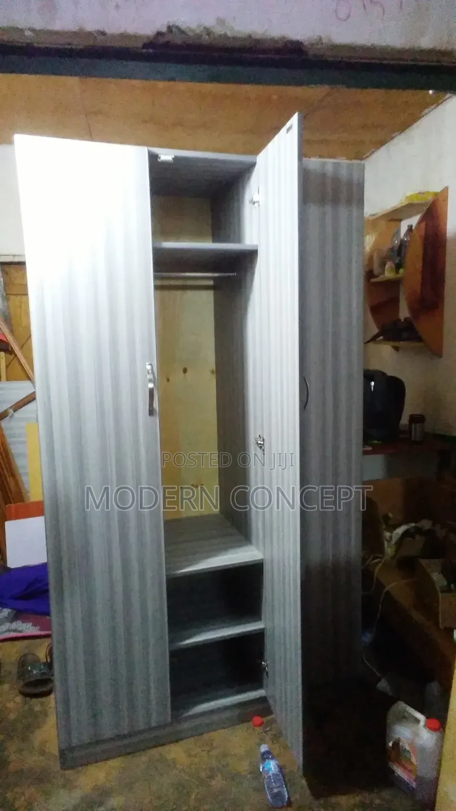Gray Movable Woderobe