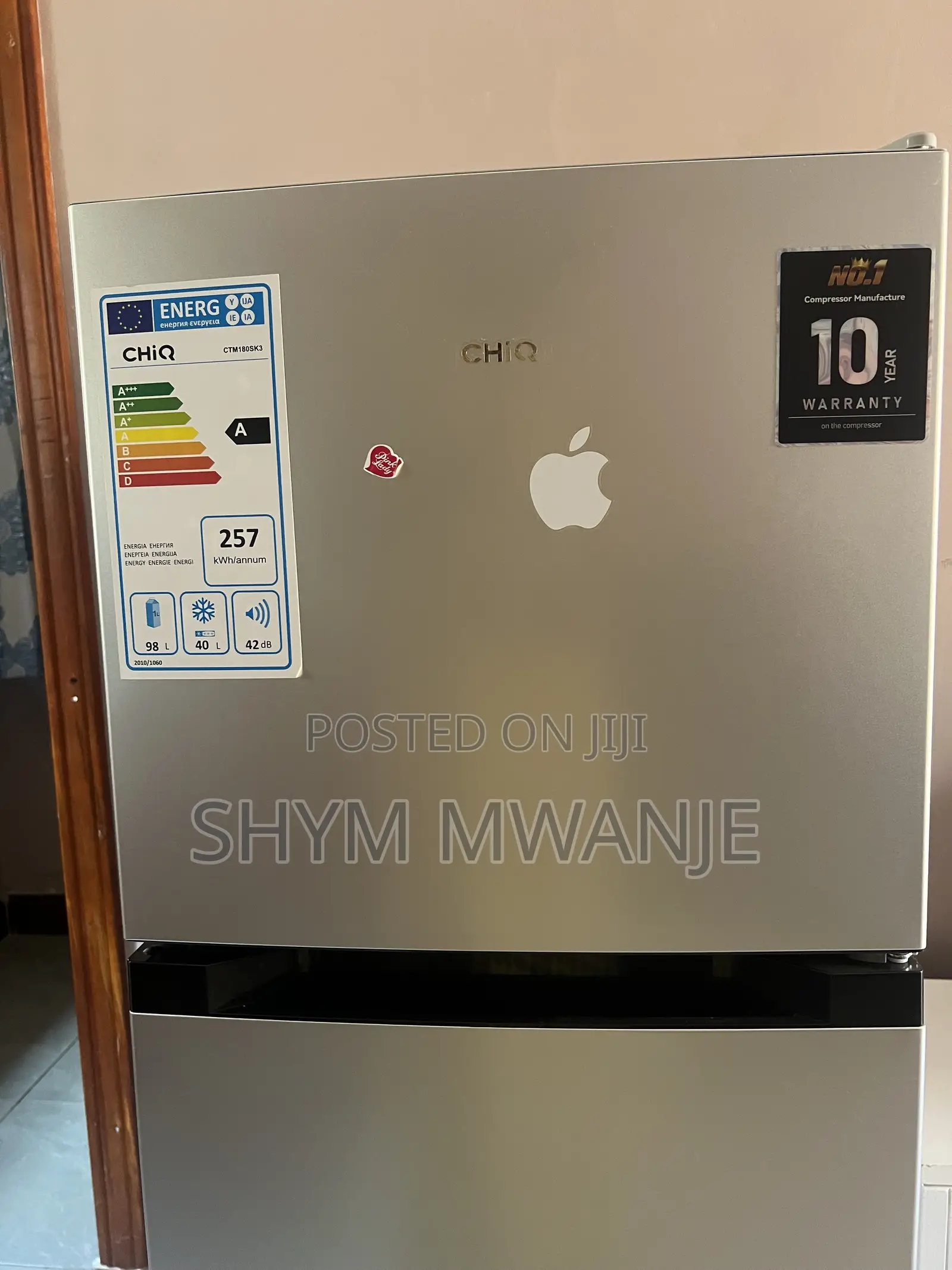 CHiQ Double Door Fridge - 5 Months Used as Good