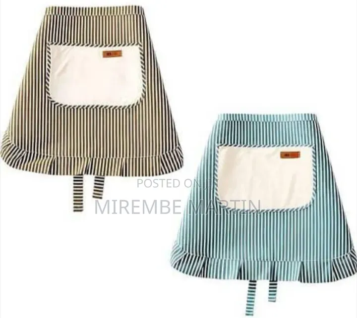 Half-Length Zipper Large Pocket Kitchen Cooking Apron