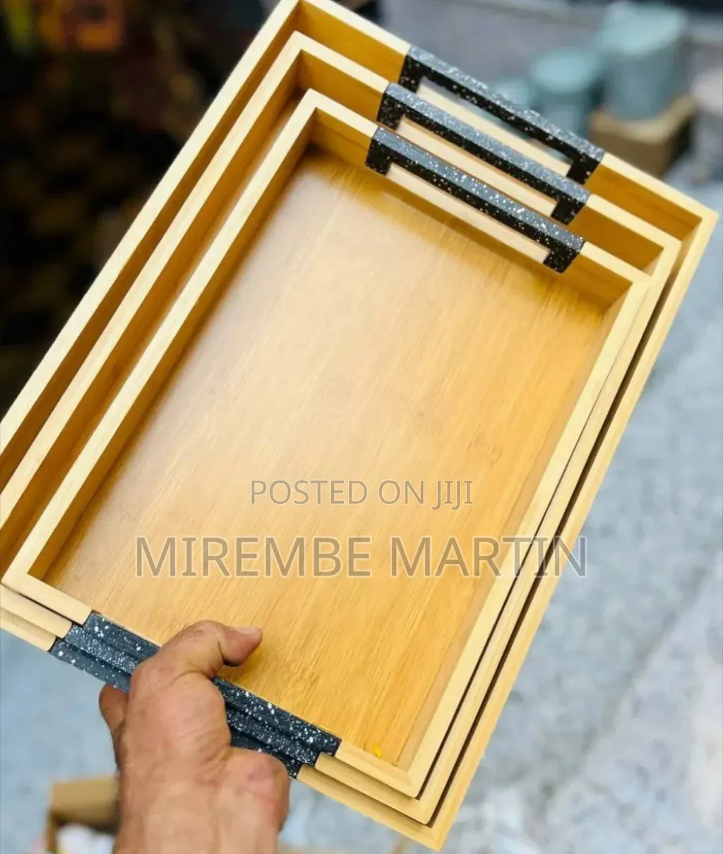 3pc Bamboo Trays
