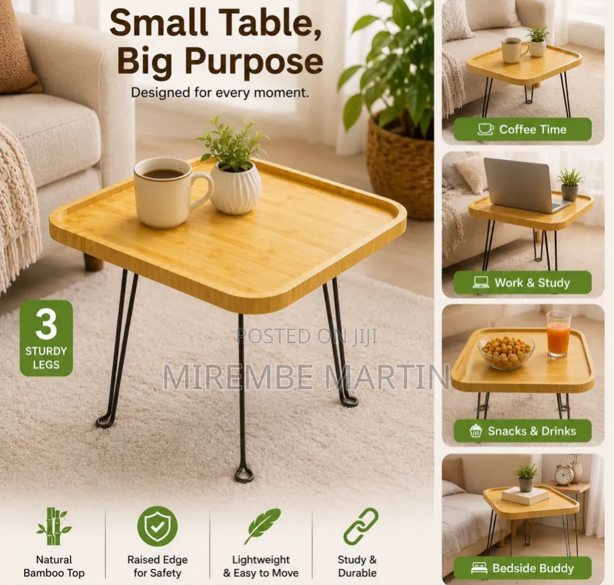 Bamboo Collapsable Side Table