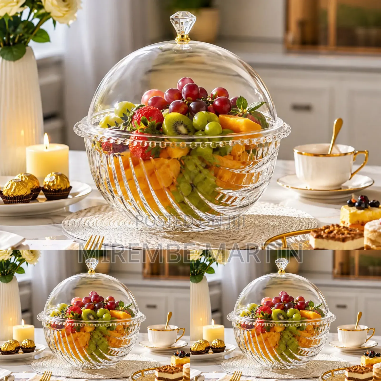 Glass Acrylic Salad Bowl