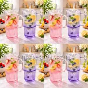 600ml Ribbed Glass Tumbler