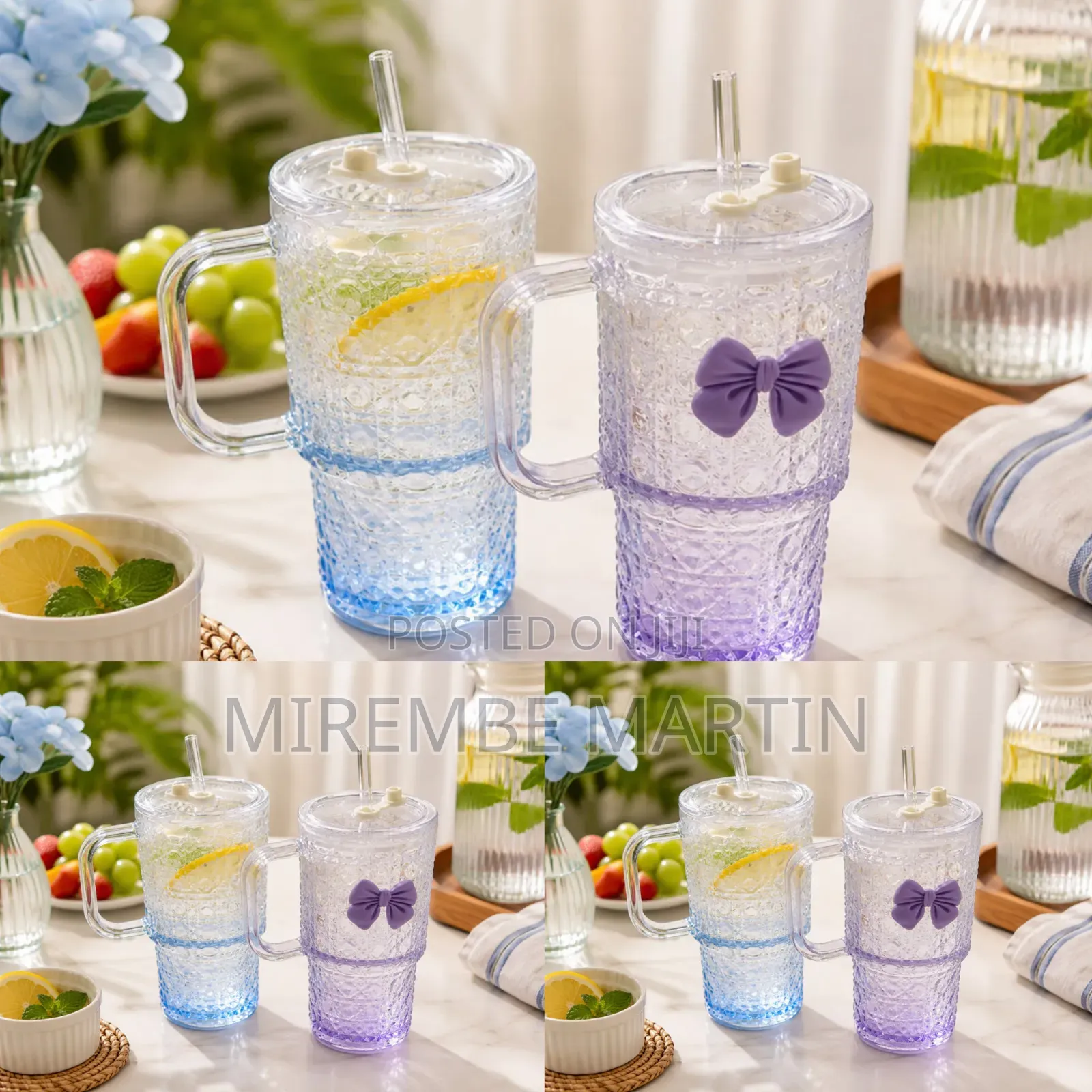 600ml Textured Glass Tumbler