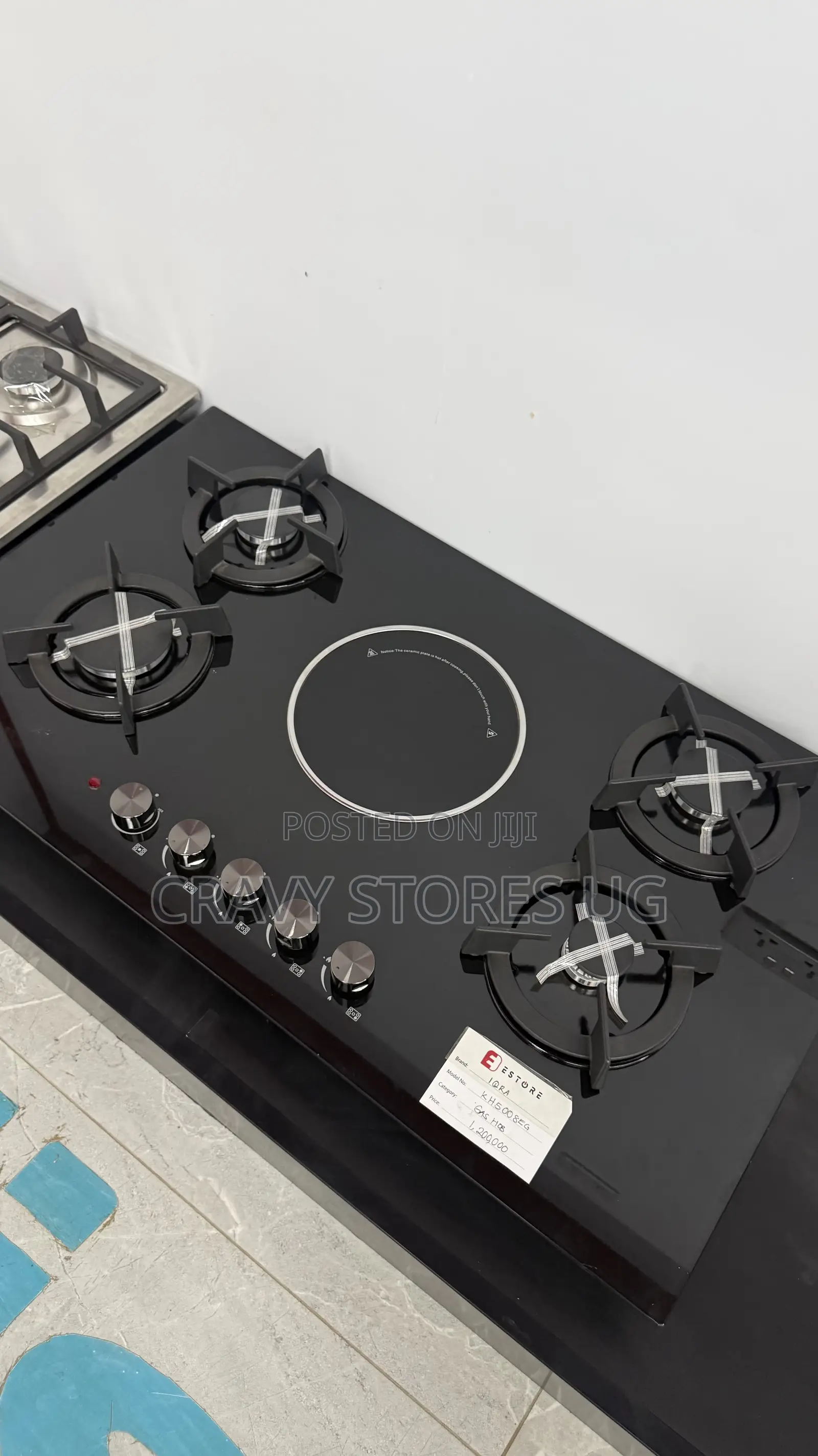 IQRA KH5008EG Built-in Gas Hob With 4 Gas Plates & Ceramic Plate